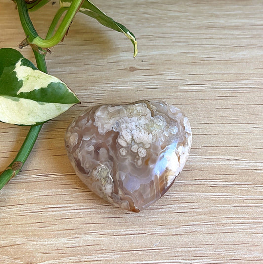 Flower Agate Heart – 5cm