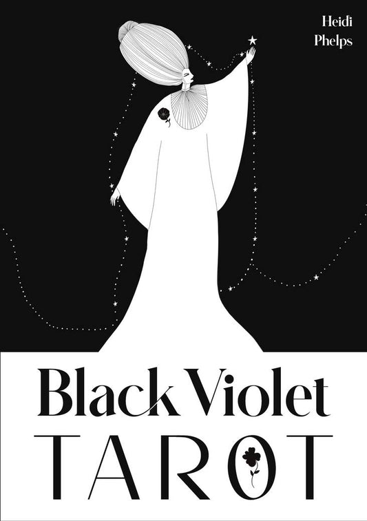 Cover of Black Violet Tarot by Heidi Phelps featuring a stylised Art Nouveau figure holding a star, symbolising creativity and introspection.