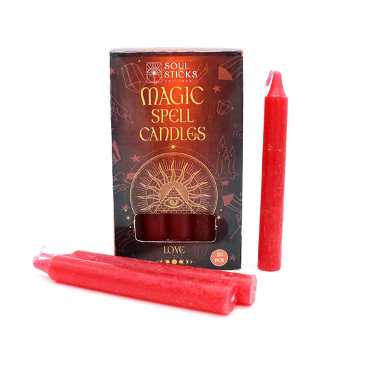 Soul Sticks Love Spell Candles – 20 Pack Red Ritual Candles for Romance, Passion &; Self-Love