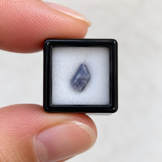 Natural Parti Sapphire micro mineral specimen in miniature display box Australia